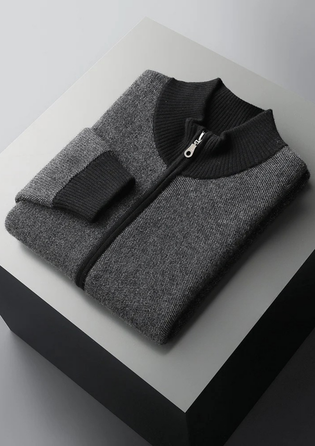 Cashmere Luxury Jacquard Zip Essential
