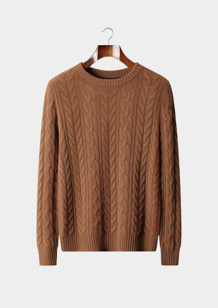 Ultra-Soft Merino Wool Cable-Knit Crewneck