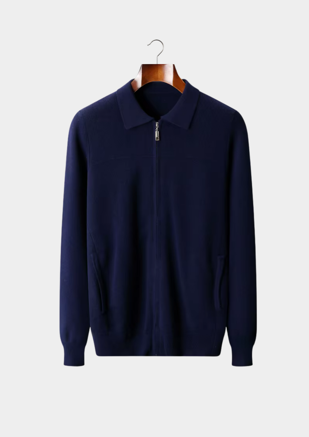 Merino Rib Knit Polo Cardigan