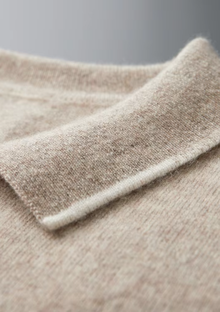 Luxury Two-Tone Cashmere Button Polo