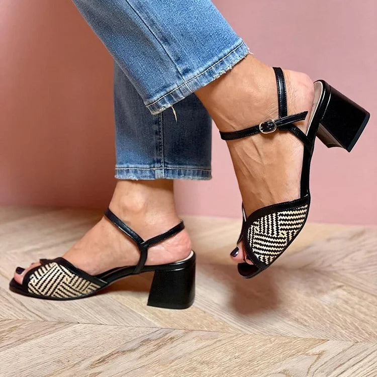 Amelie | Woven Fabric Sandals