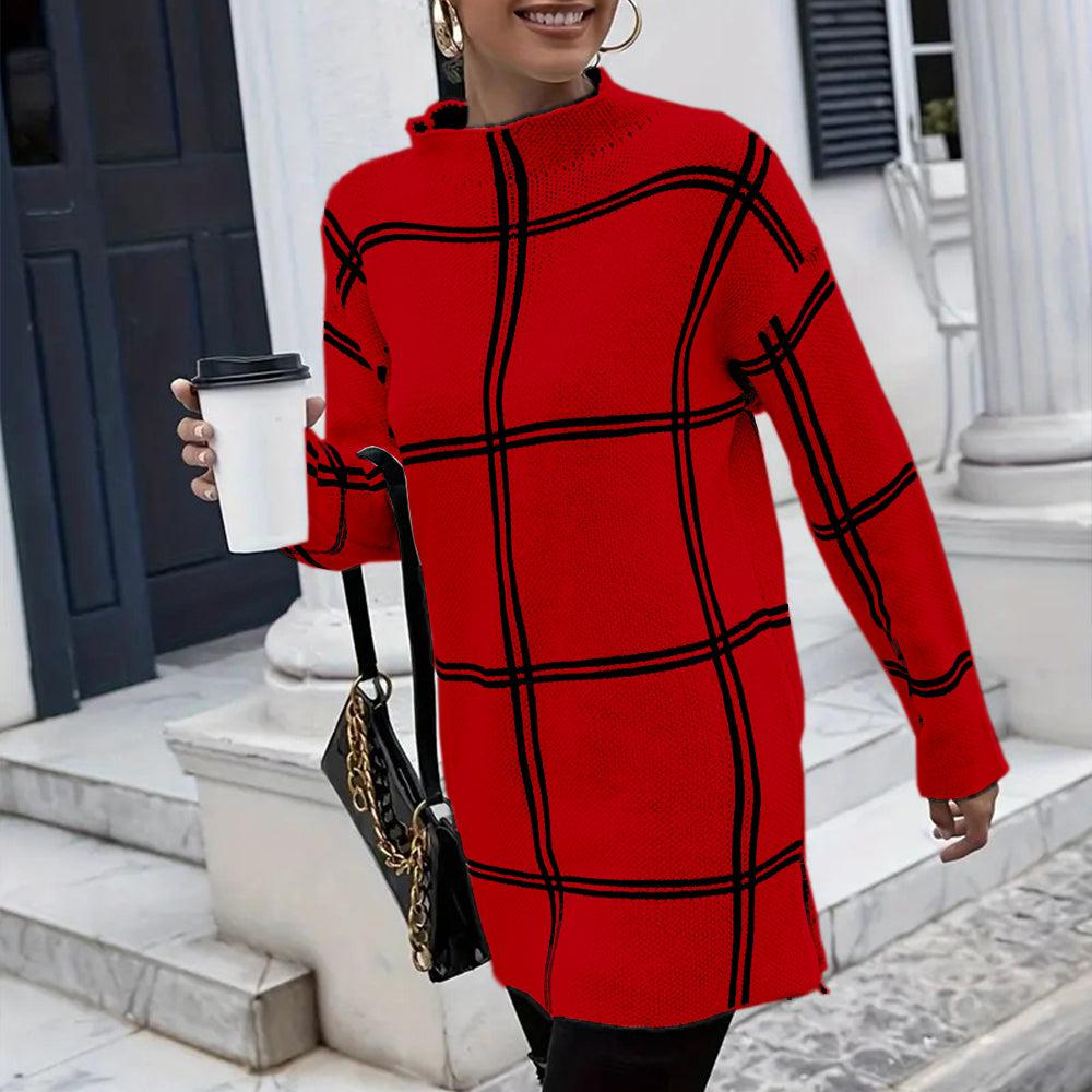 Hilary | Elegant Knitted Sweater with Checkered Pattern