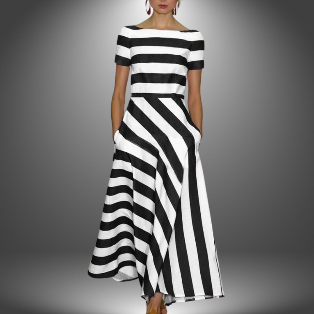 Cataraina | Handcrafted Long Striped Dress