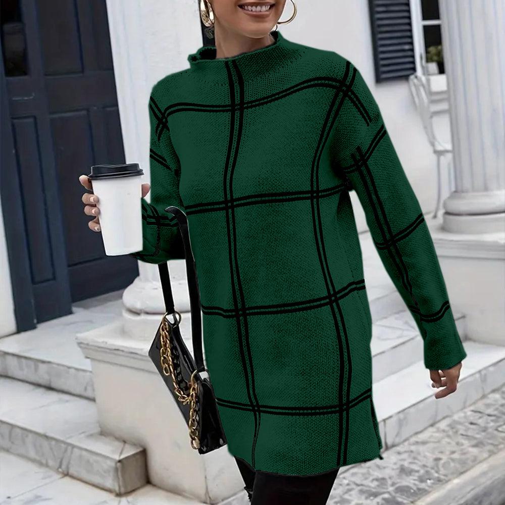 Hilary | Elegant Knitted Sweater with Checkered Pattern