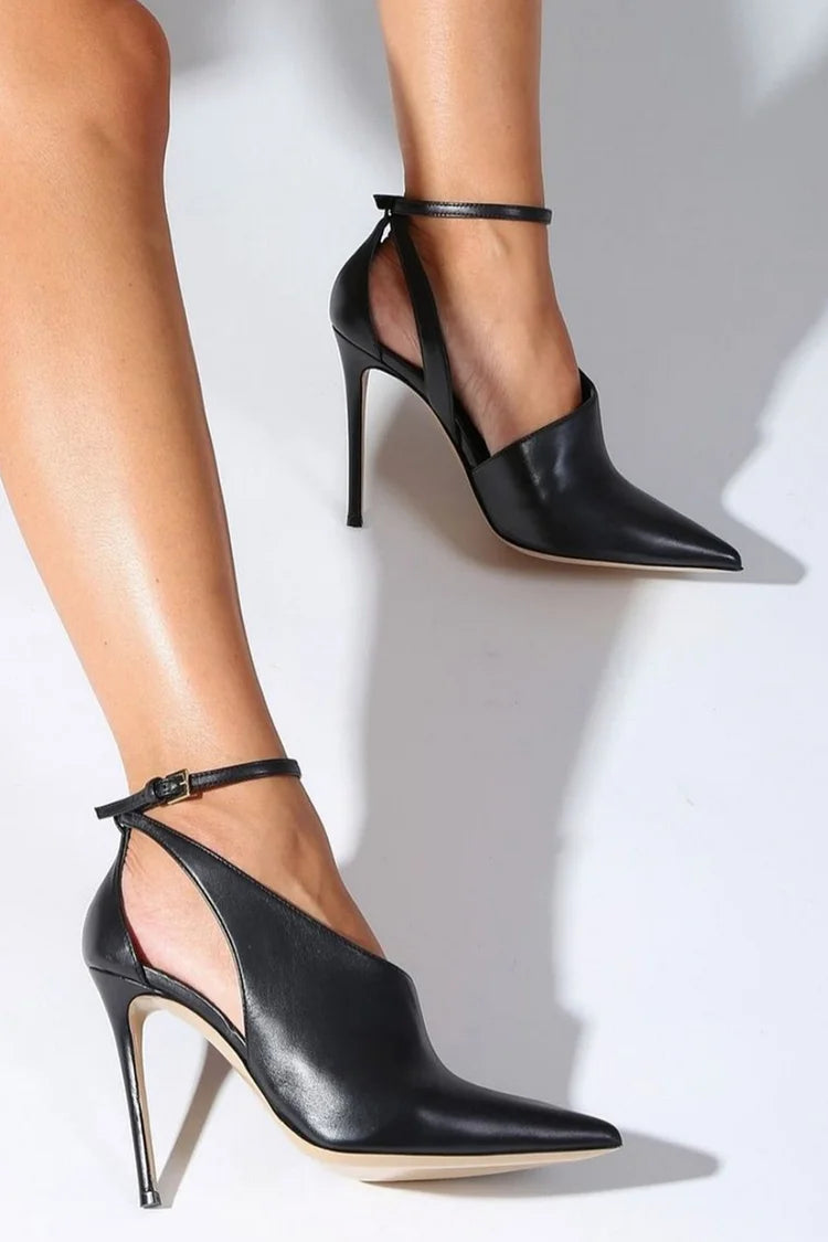 Clarisse | Pointed-Toe Pumps with Strap