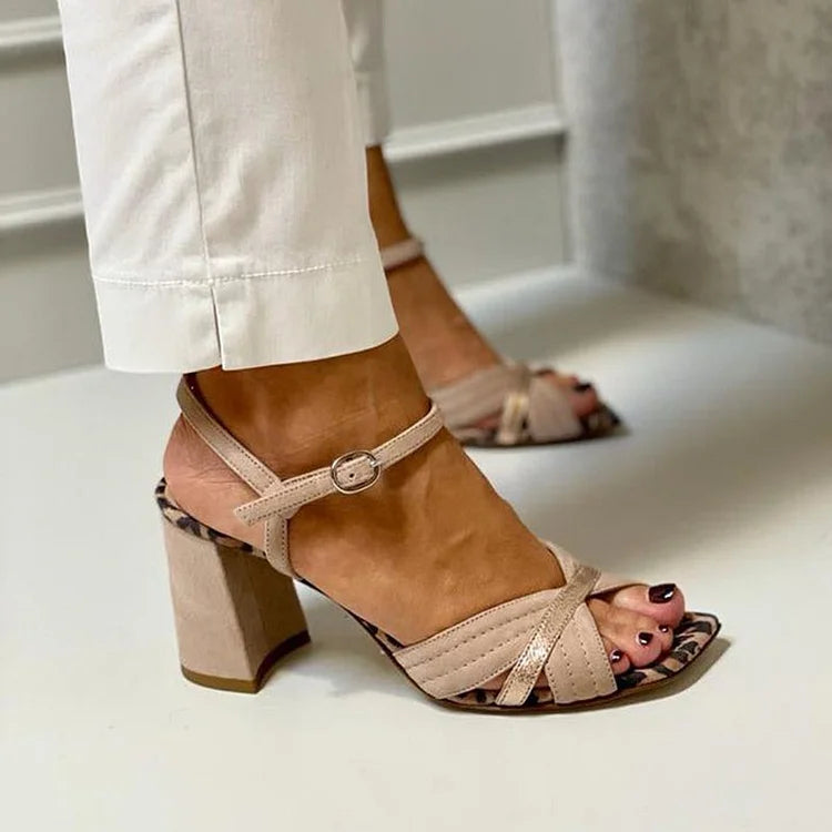 Kristiana | Crossed Band Heel Sandals