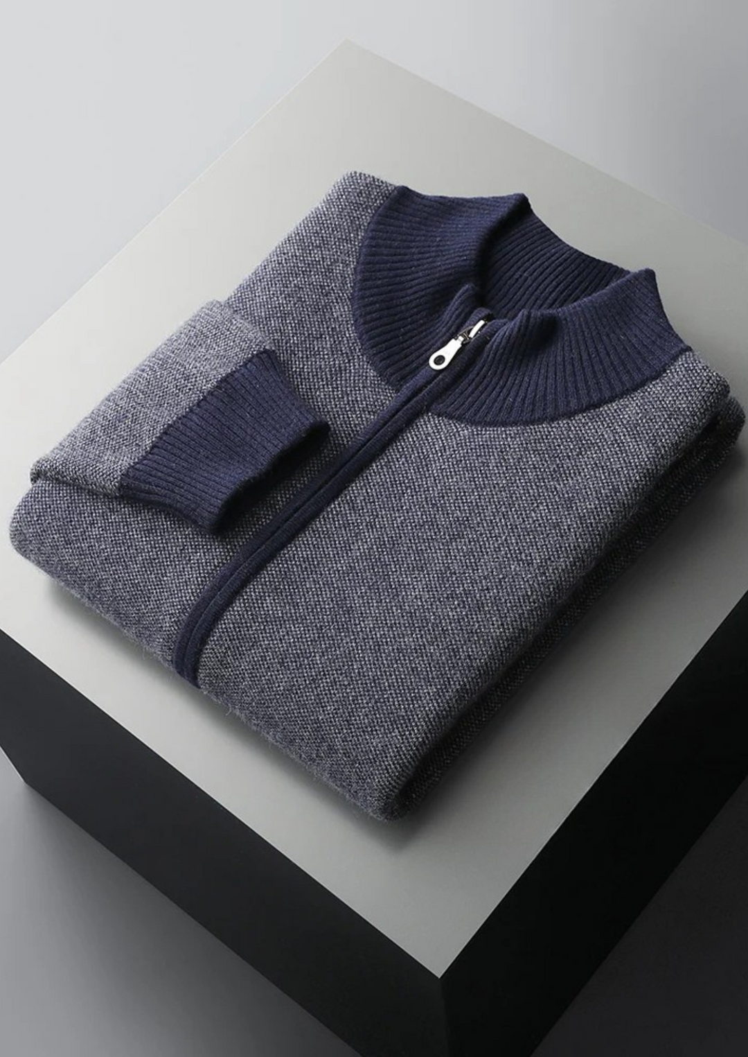 Cashmere Luxury Jacquard Zip Essential