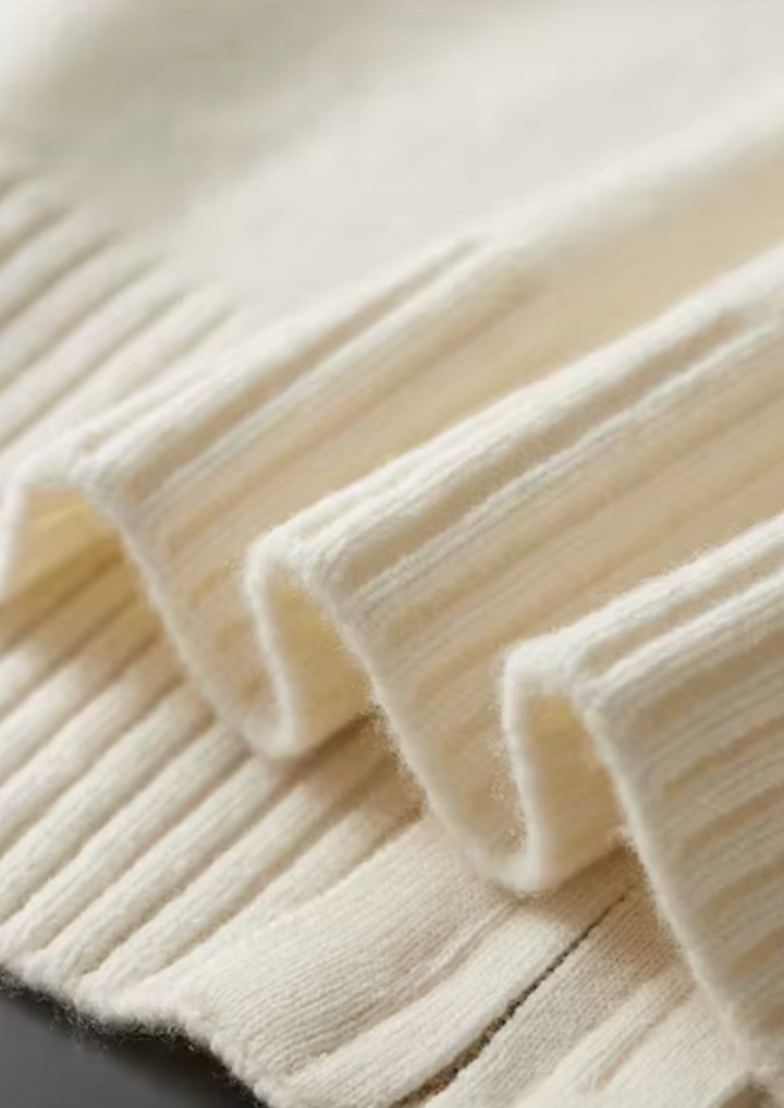 Pure Extra-Fine Merino Wool Two-Tone Zip Luxury Cardigan