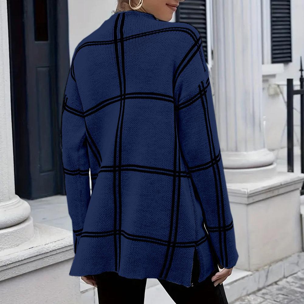 Hilary | Elegant Knitted Sweater with Checkered Pattern
