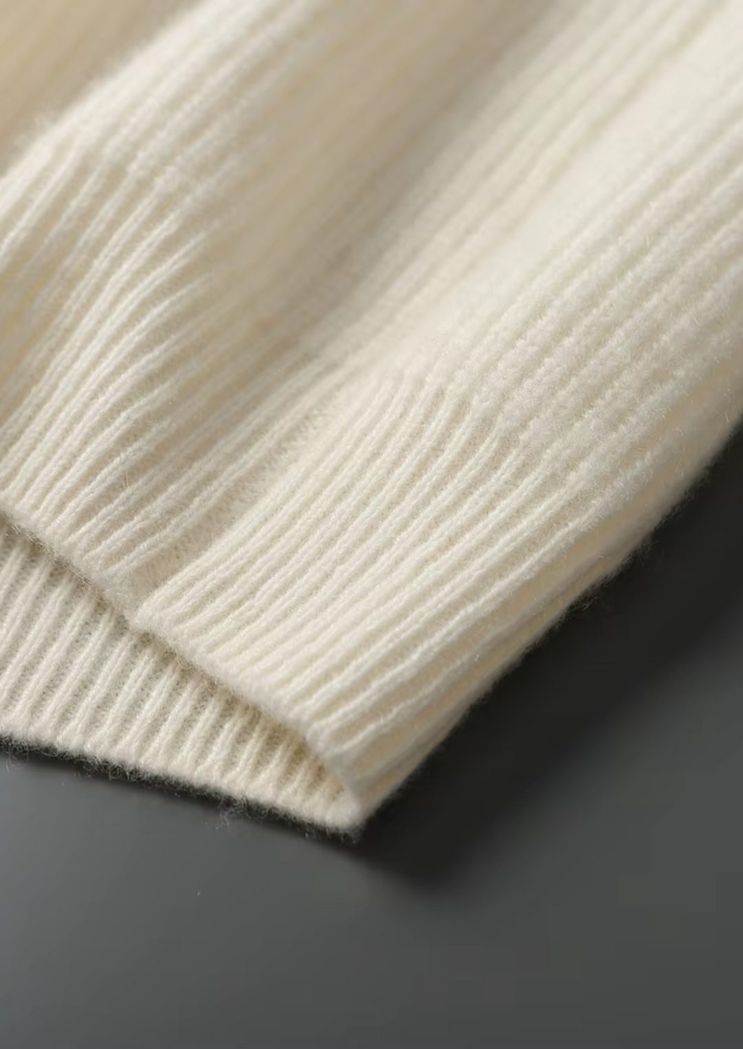 Luxury Cashmere Ribbed V-Neck Knit