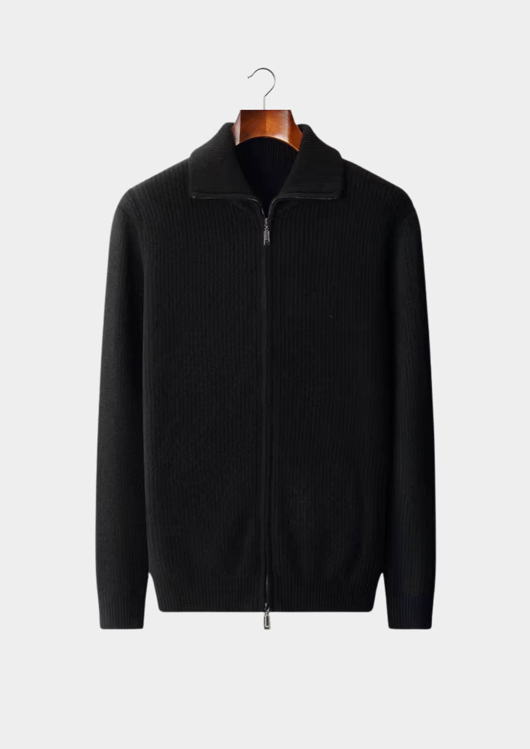 Signature Merino Dual-Zip Funnel Cardigan