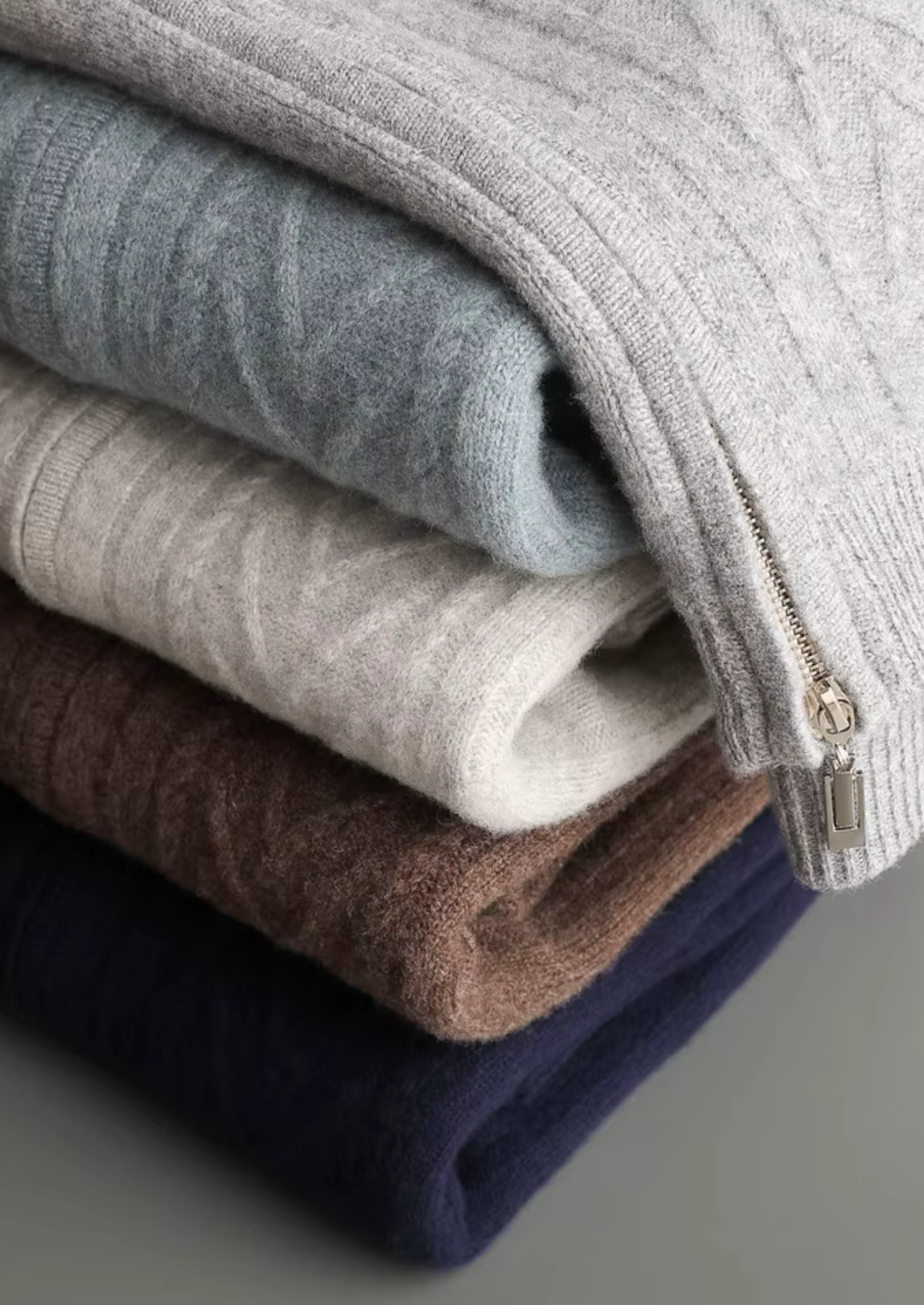 Exquisite Extra-Fine Merino Wool Patterned Zip Cardigan