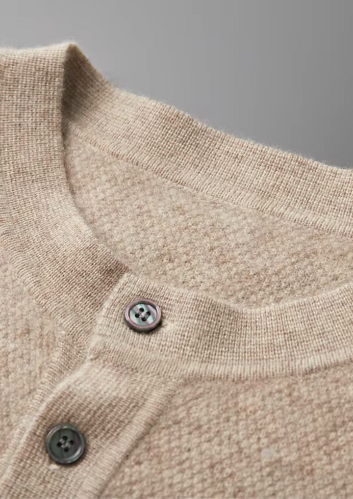 Elite Cashmere Henley Sweater