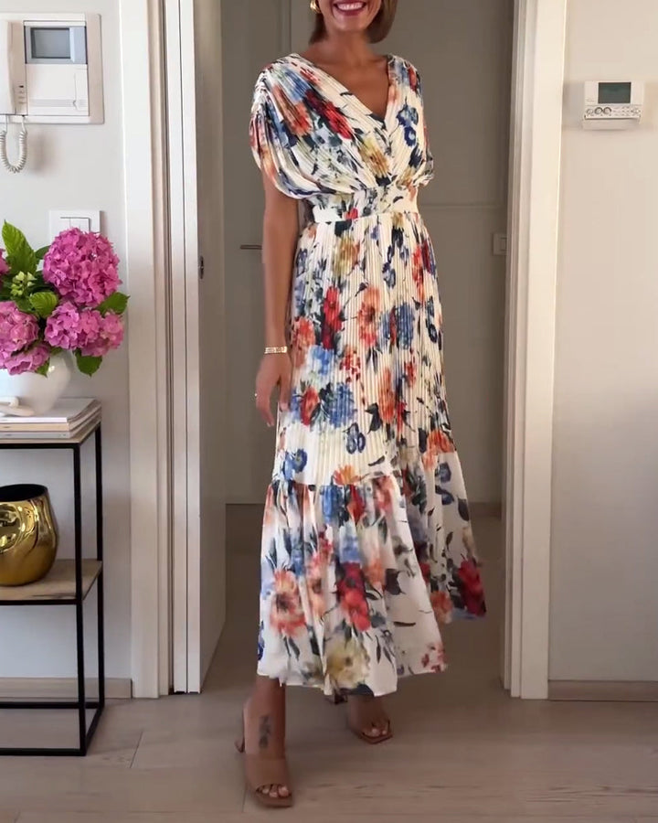 Margot | Soft Floral V-Neck Maxi Dress