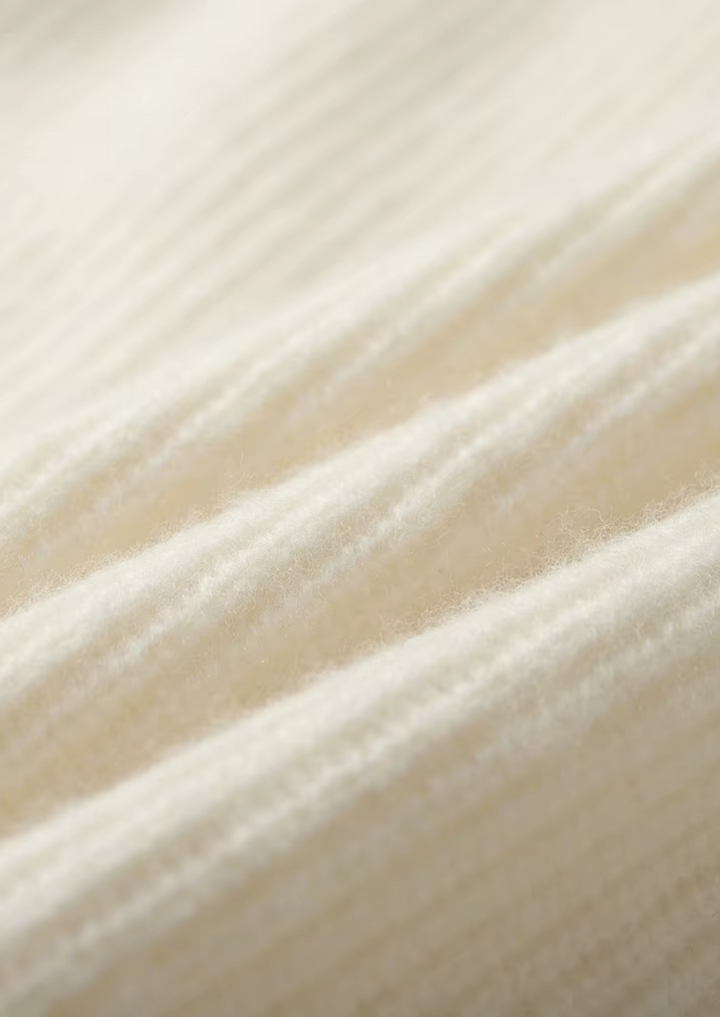 Luxury Cashmere Ribbed V-Neck Knit