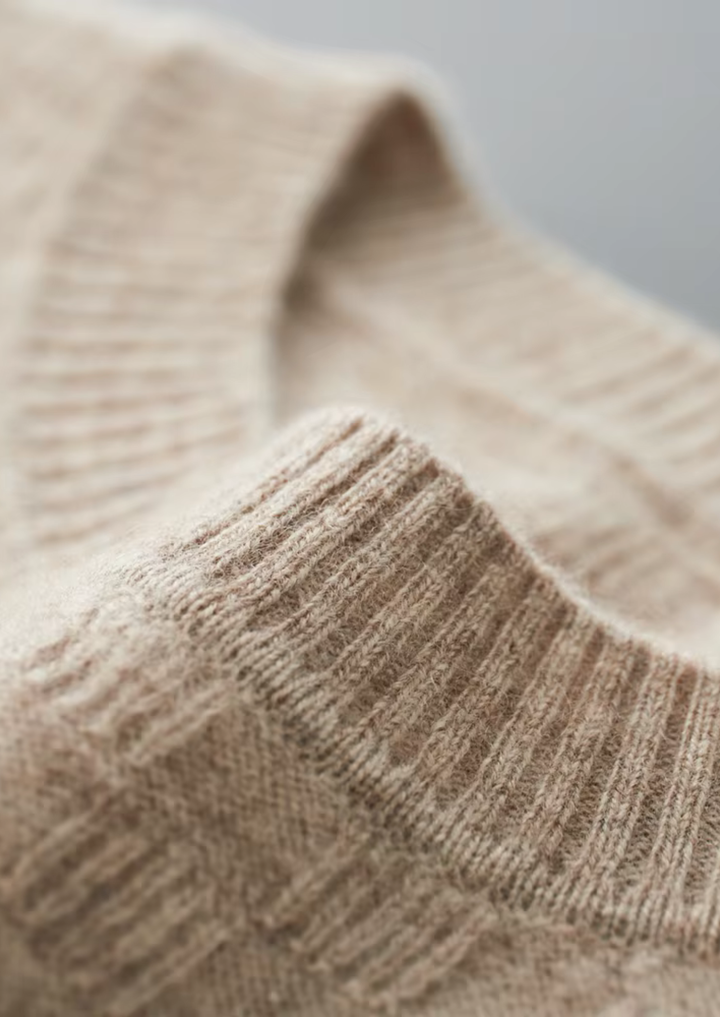 Luxury Cashmere Texture Knit Sweater