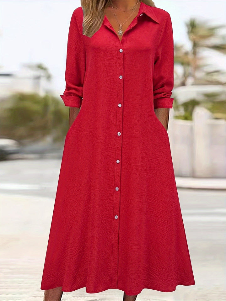 Jeanette | Button Front Shirt Dress