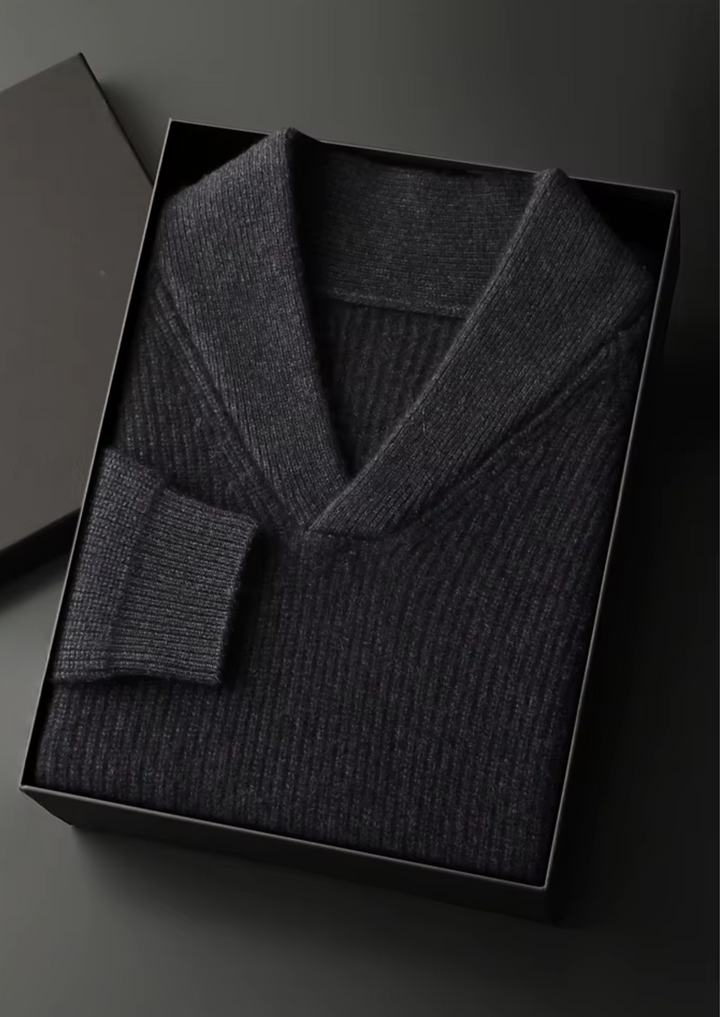 Luxury Cashmere Ribbed V-Neck Knit