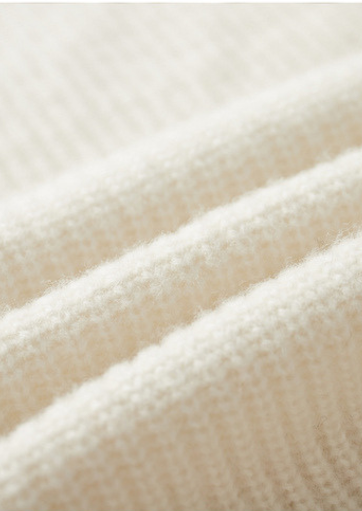 Pure Extra-Fine Merino Wool Ribbed Raglan Crewneck Sweater