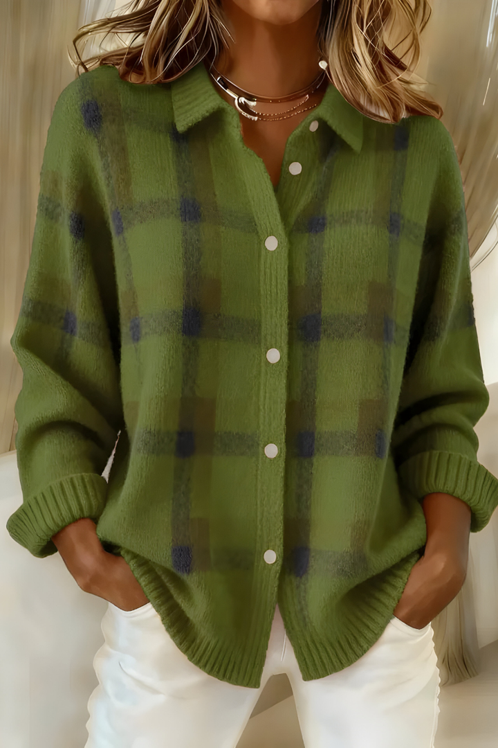 Dolena | Soft knit check cardigan