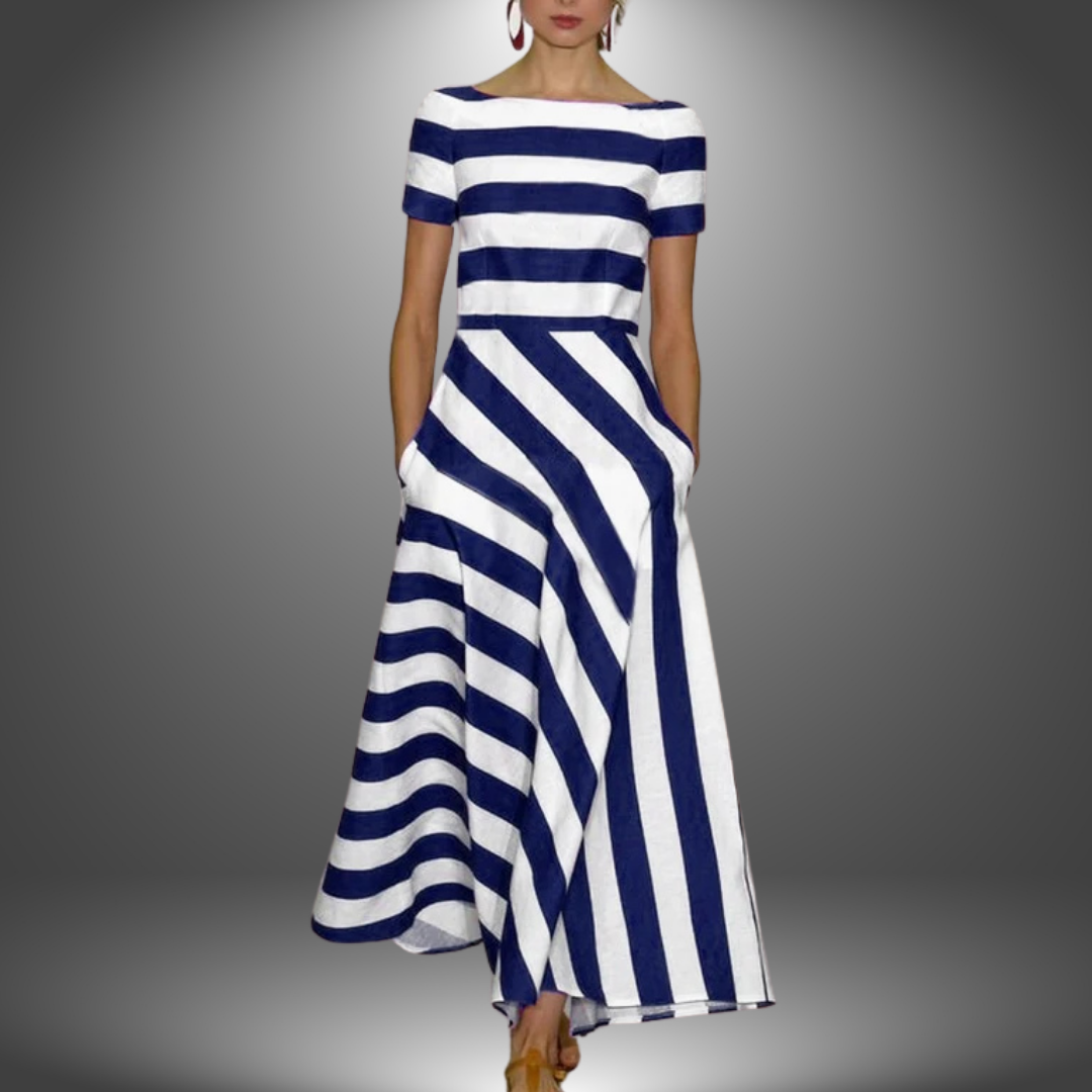 Cataraina | Handcrafted Long Striped Dress
