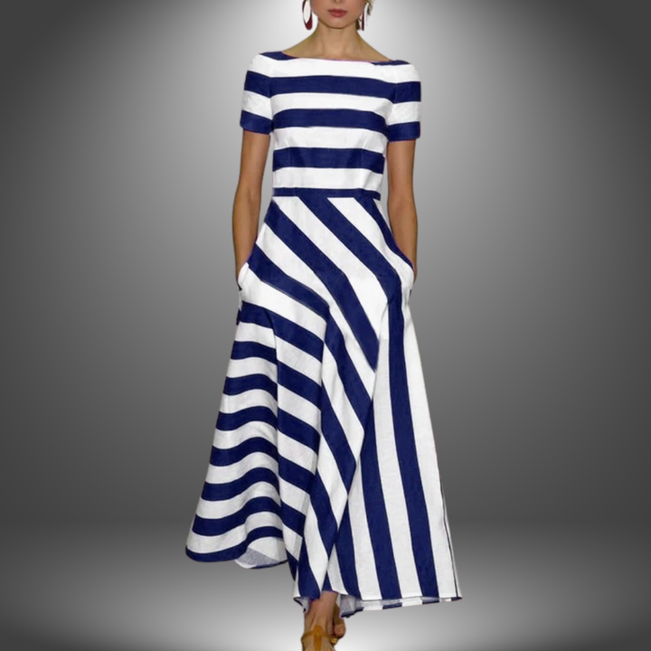 Cataraina | Handcrafted Long Striped Dress