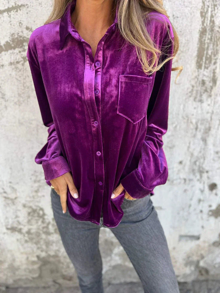 Louisia | Elegant Velvet Blouse