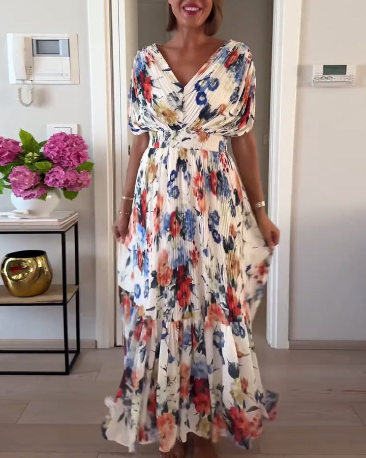 Margot | Soft Floral V-Neck Maxi Dress
