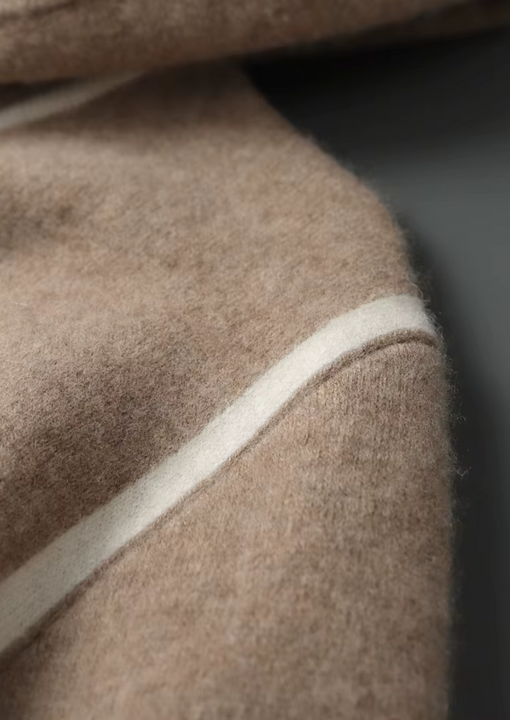 Luxury Cashmere Two-Tone Zip Hoodie