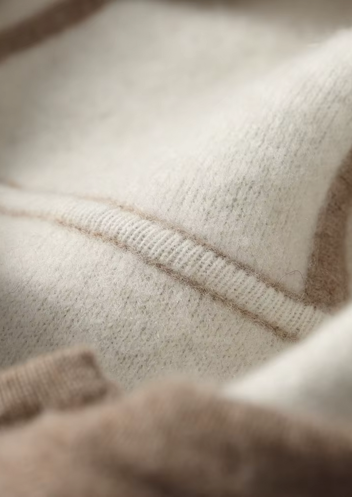 Luxury Cashmere Two-Tone Zip Hoodie