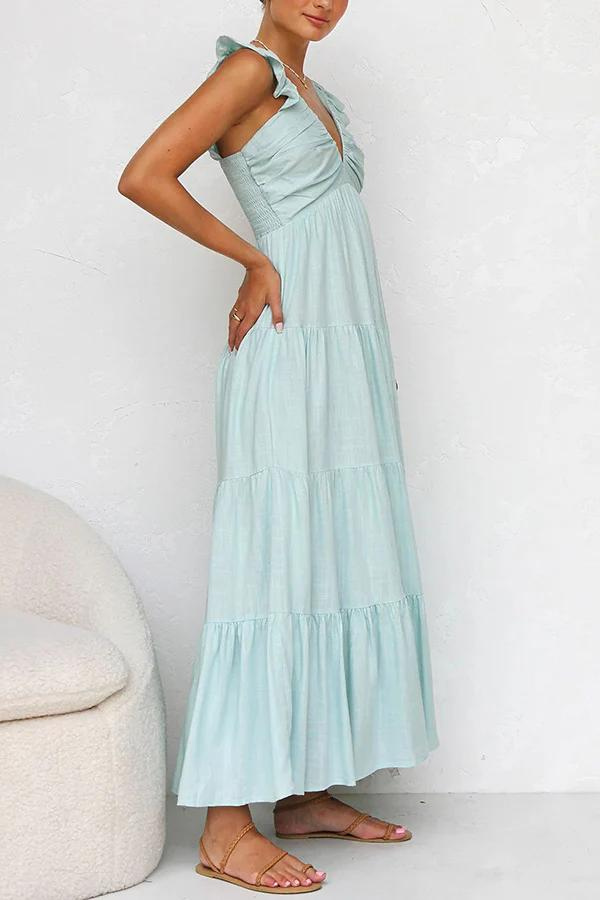 Mirella | Elegant V-Neck Maxi Dress