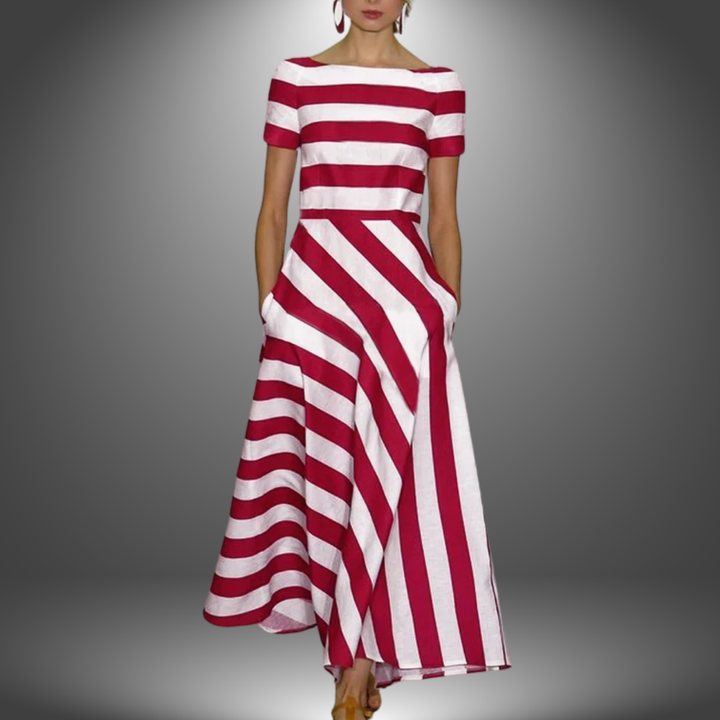 Cataraina | Handcrafted Long Striped Dress
