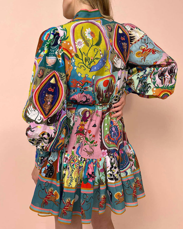Elvine | Long sleeve printed dress