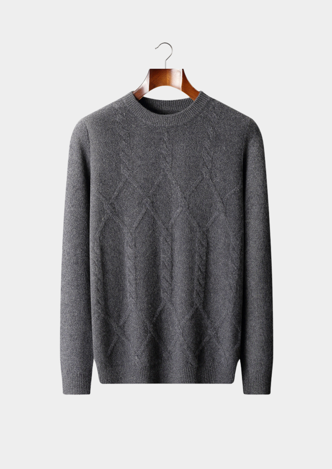 Extra-Fine Merino Wool Cable-Knit Crewneck Sweater