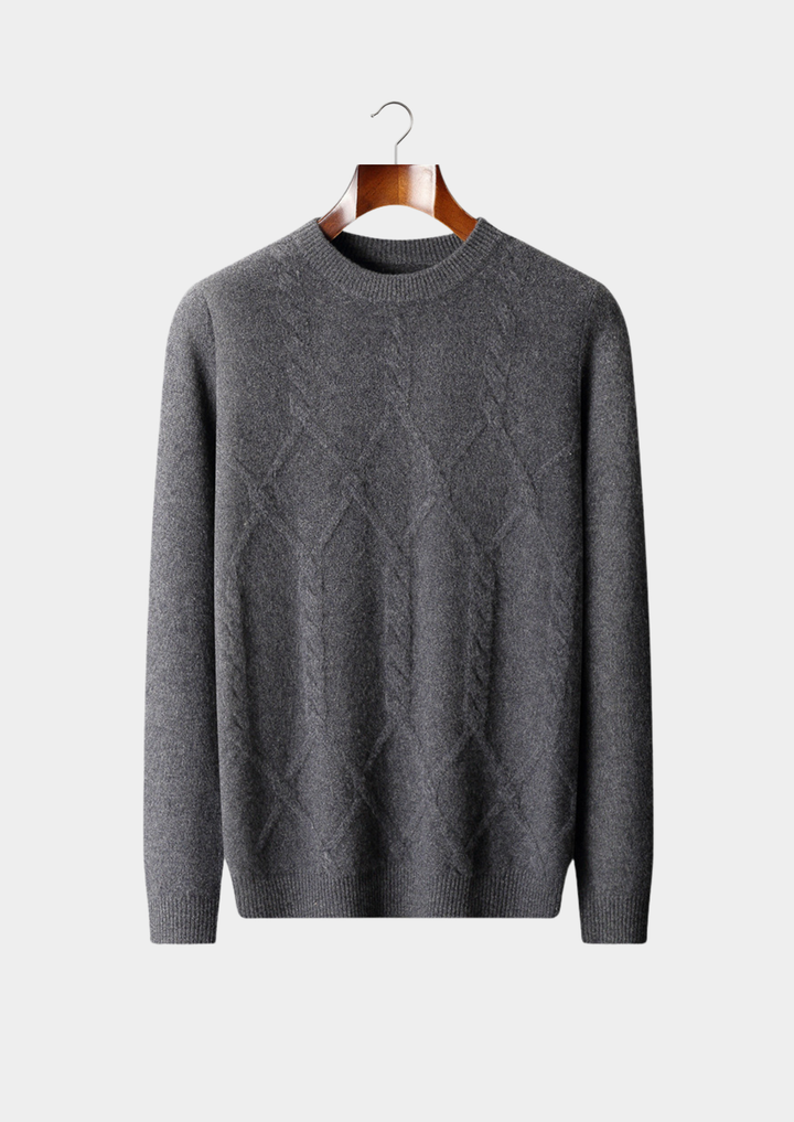 Extra-Fine Merino Wool Cable-Knit Crewneck Sweater