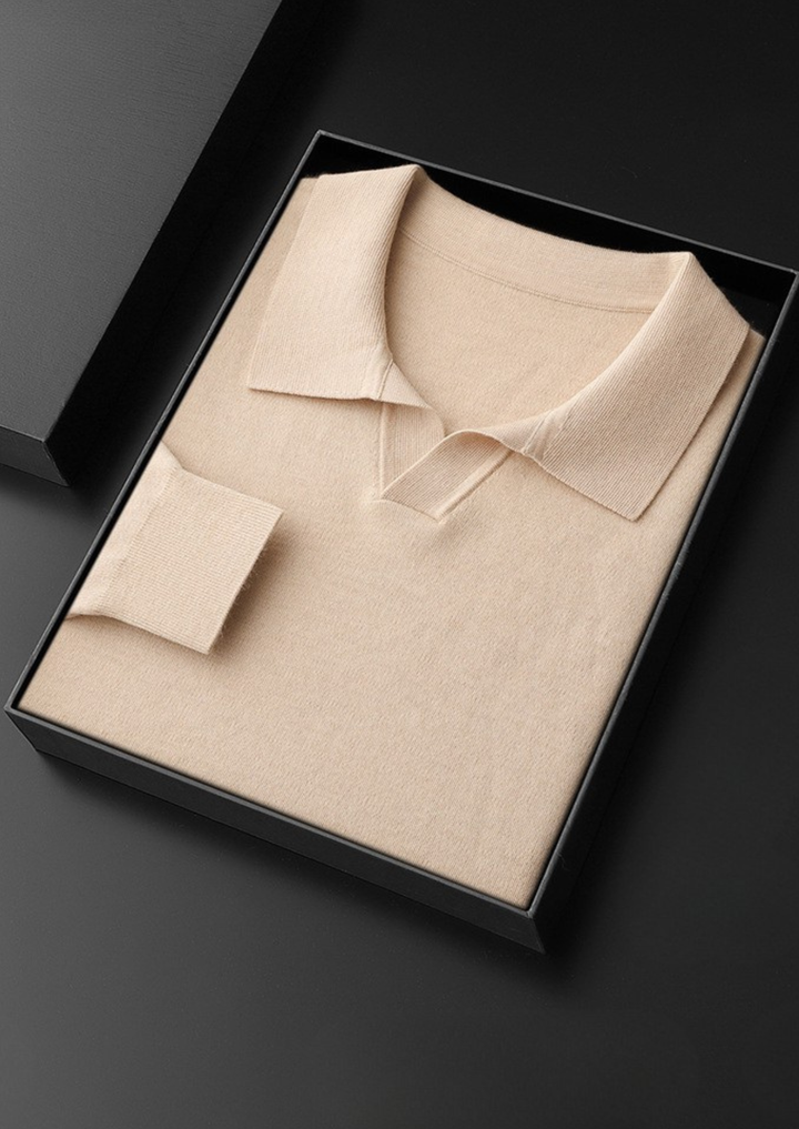 Luxury Cashmere Buttonless Sweater Polo