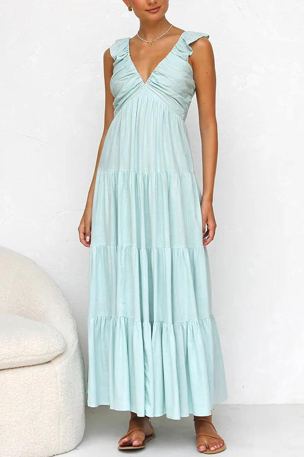 Mirella | Elegant V-Neck Maxi Dress