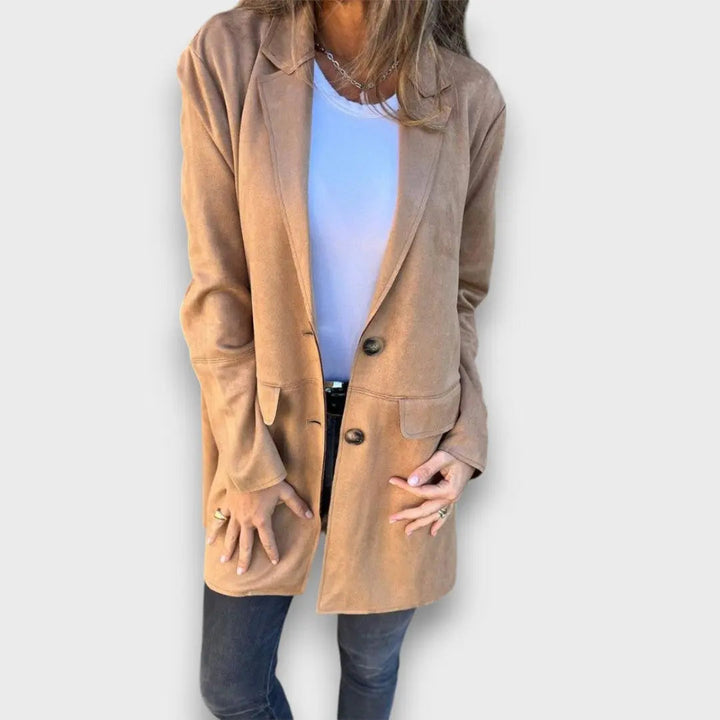 Amélia | Soft Camel Blazer-Cardigan
