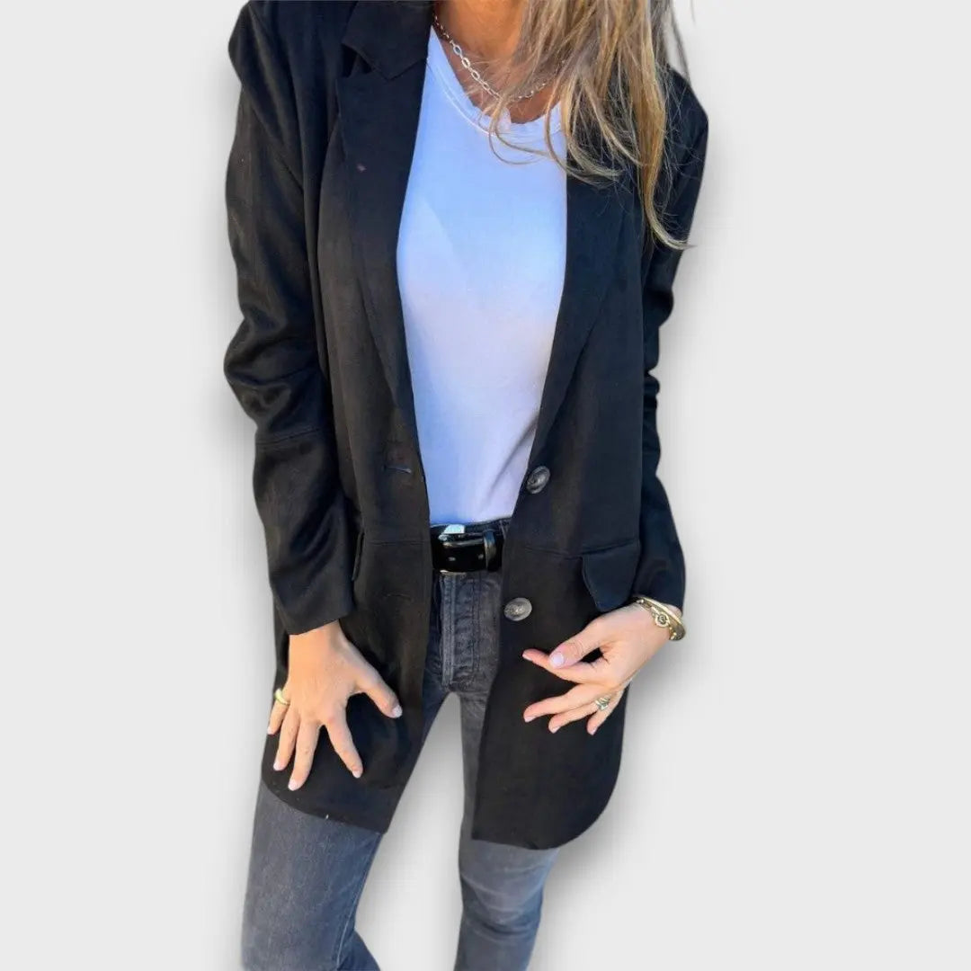 Amélia | Soft Camel Blazer-Cardigan