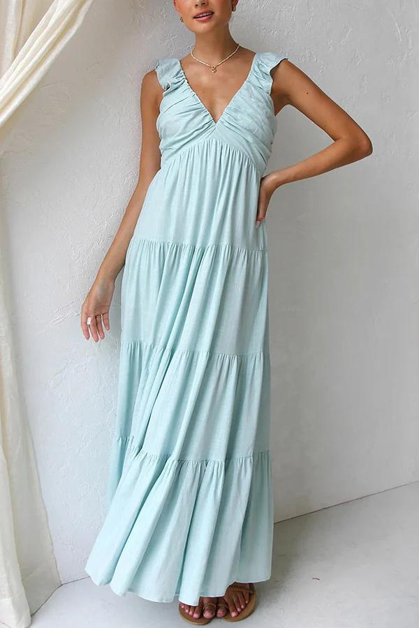 Mirella | Elegant V-Neck Maxi Dress