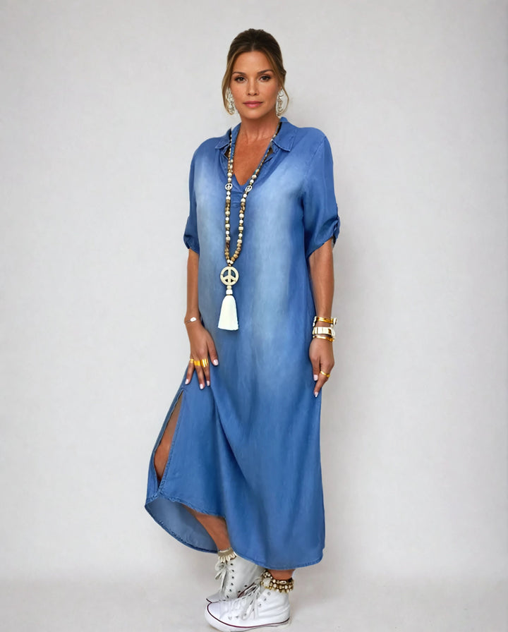 Brooklyn | Slit Denim Dress