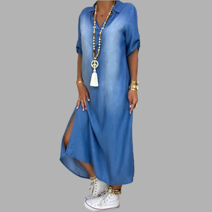 Brooklyn | Slit Denim Dress