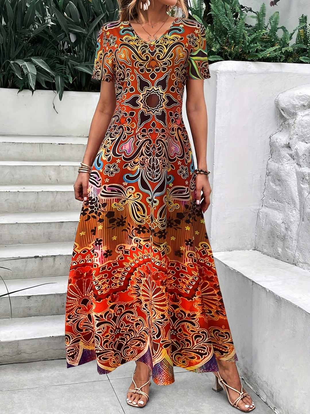 Jazzy | Vintage V-Neck Dress