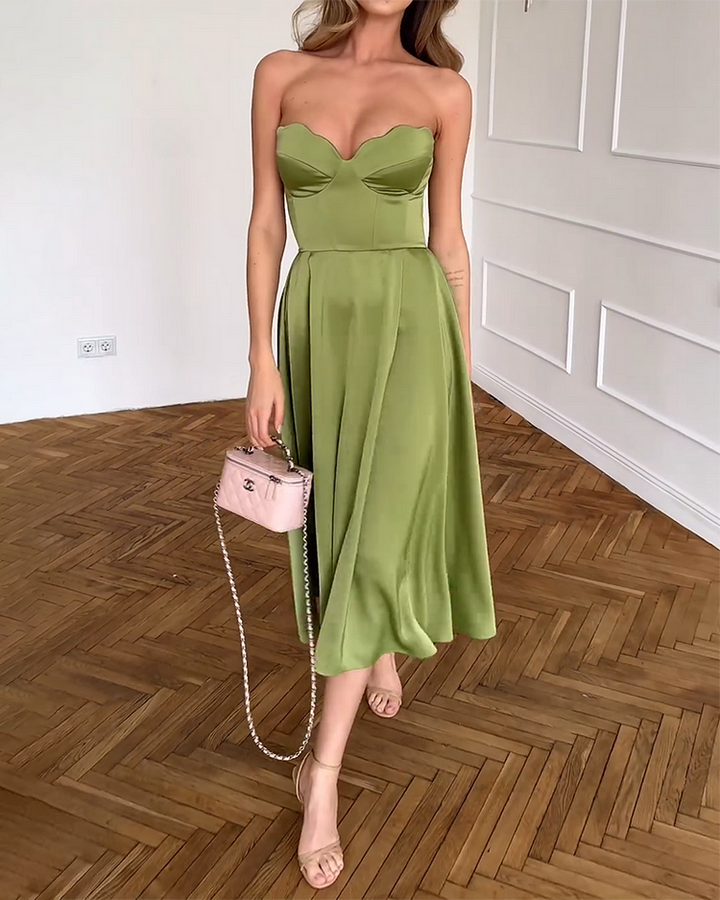 Liana | Chic Strapless Midi Dress