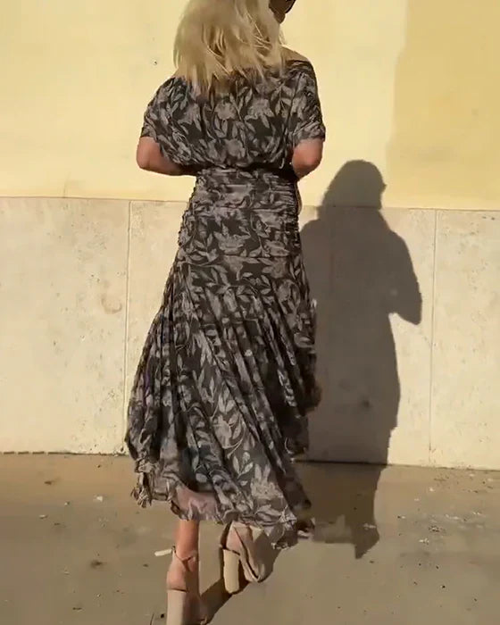 Kia | Off-the-Shoulder V-neck Gown
