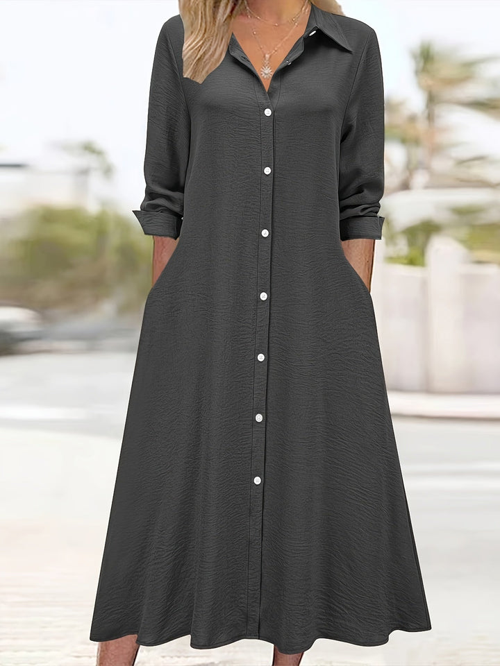 Jeanette | Button Front Shirt Dress