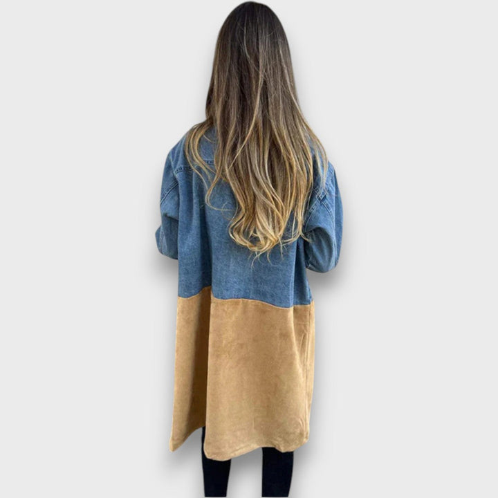 Selicia | Denim and Faux Suede Coat