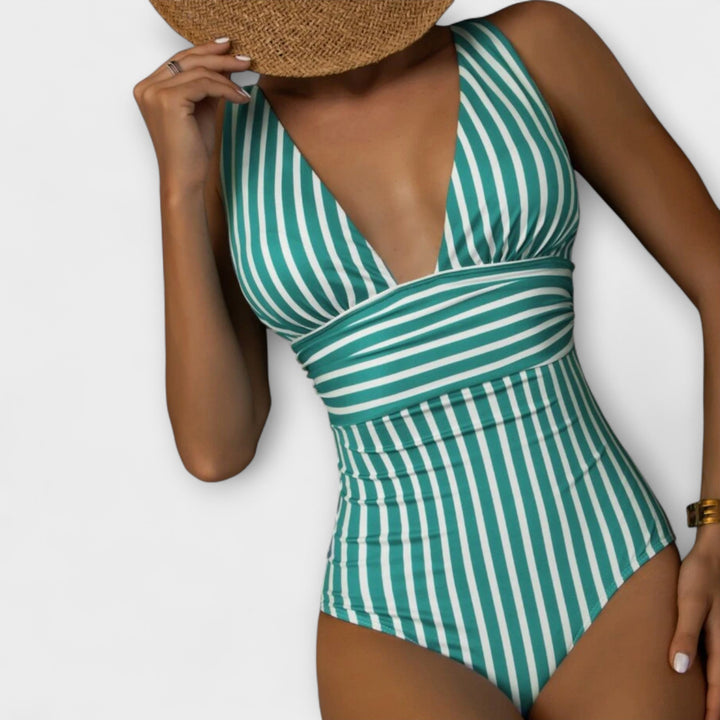 Desiree | Flattering Striped Swimsuit