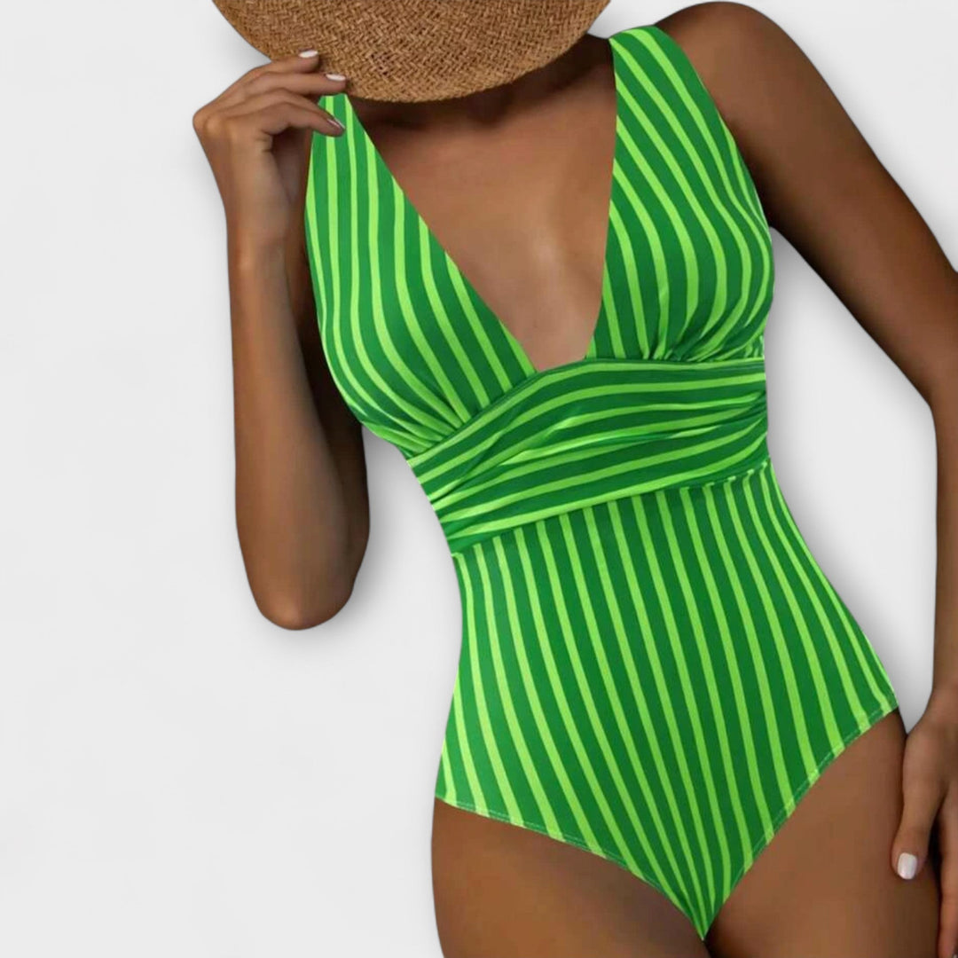 Desiree | Flattering Striped Swimsuit