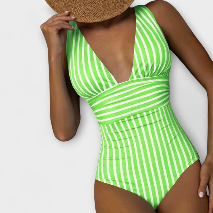 Desiree | Flattering Striped Swimsuit